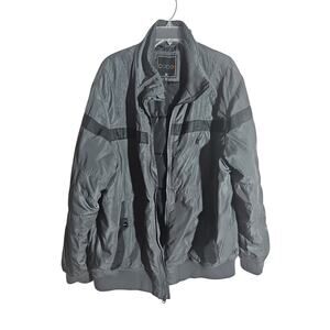 Mens Coogi Bomber Puffer Jacket Gray Sz 3X Moto Streetwear